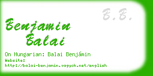 benjamin balai business card