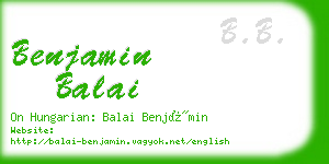 benjamin balai business card